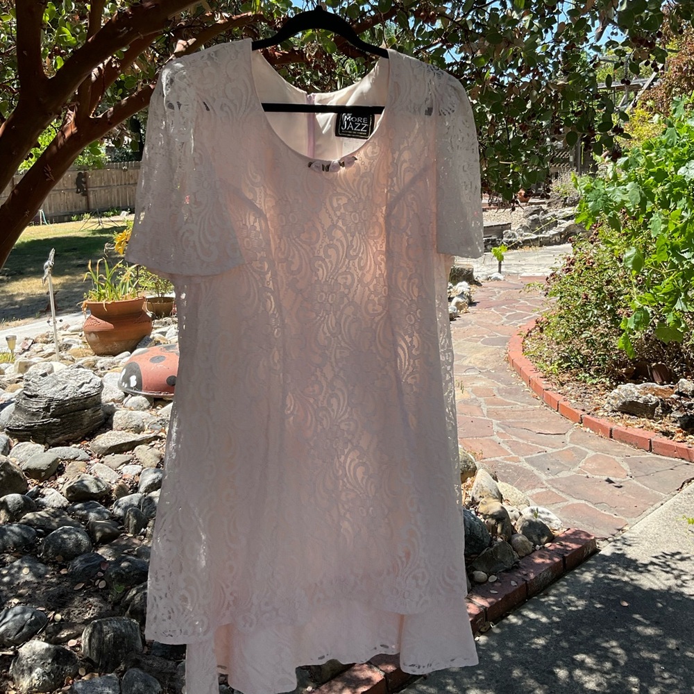 Pink lacy semi formal